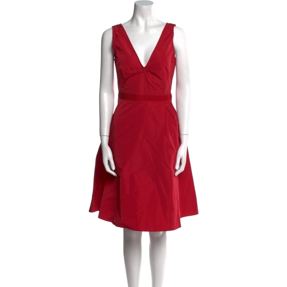 Miu Miu Vintage Red Fit And Flare Knee Length Dress Size Italian 40
